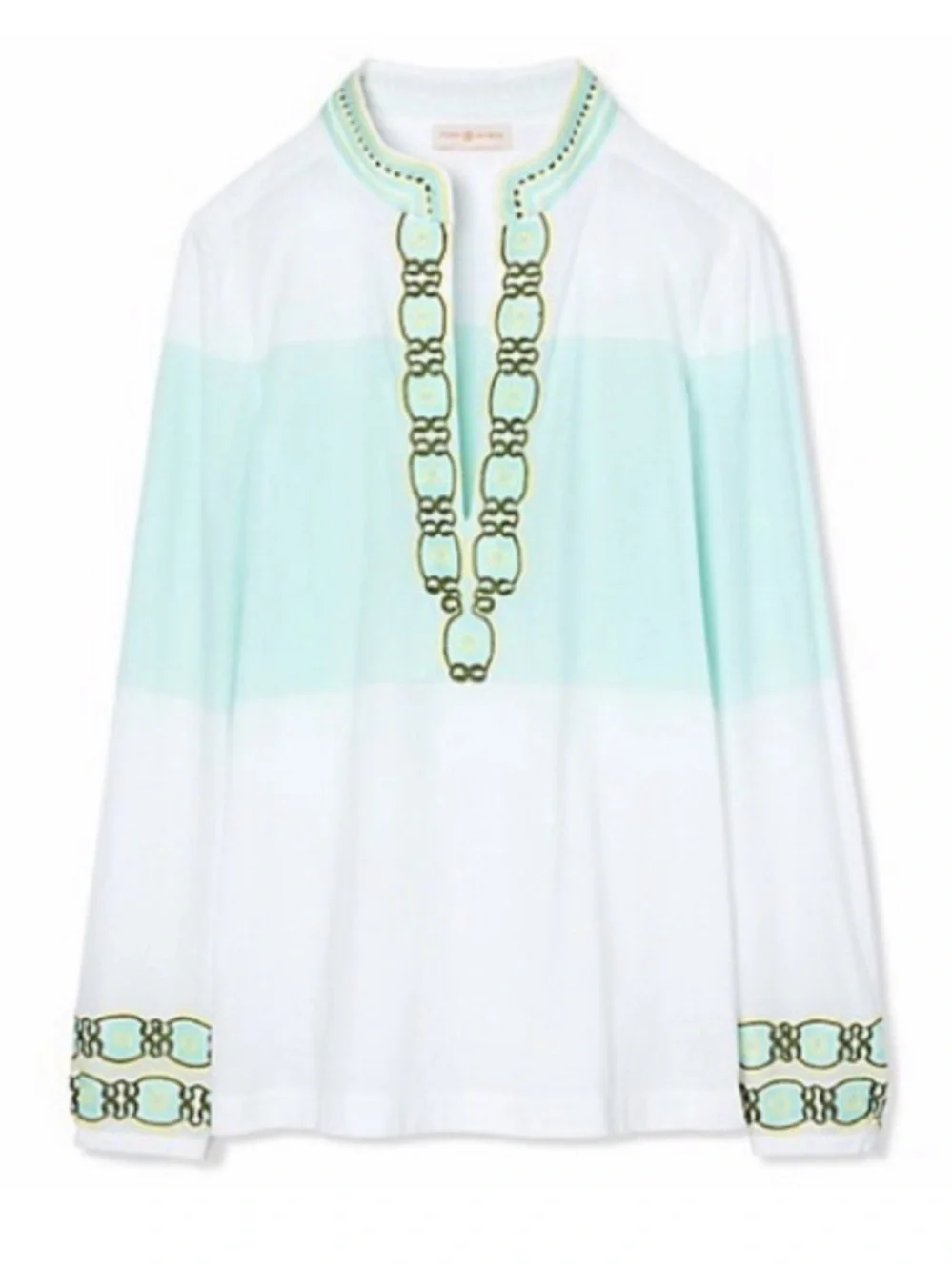 Tory Burch Sylvia Isla Collins Stripe Embroidered Tunic 4